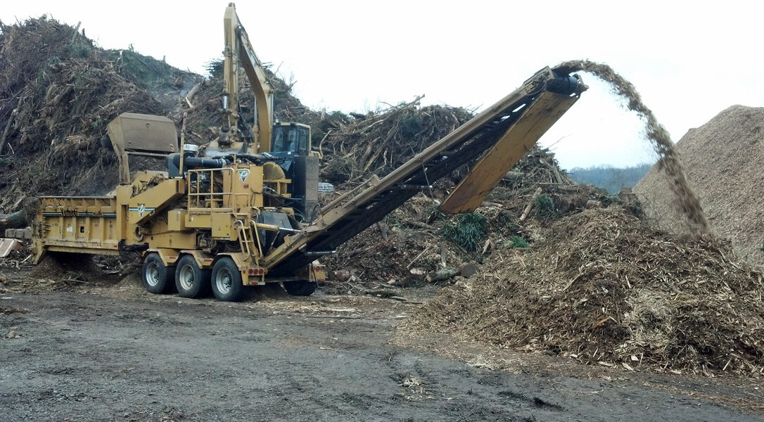 Wood grinding equipment on-site